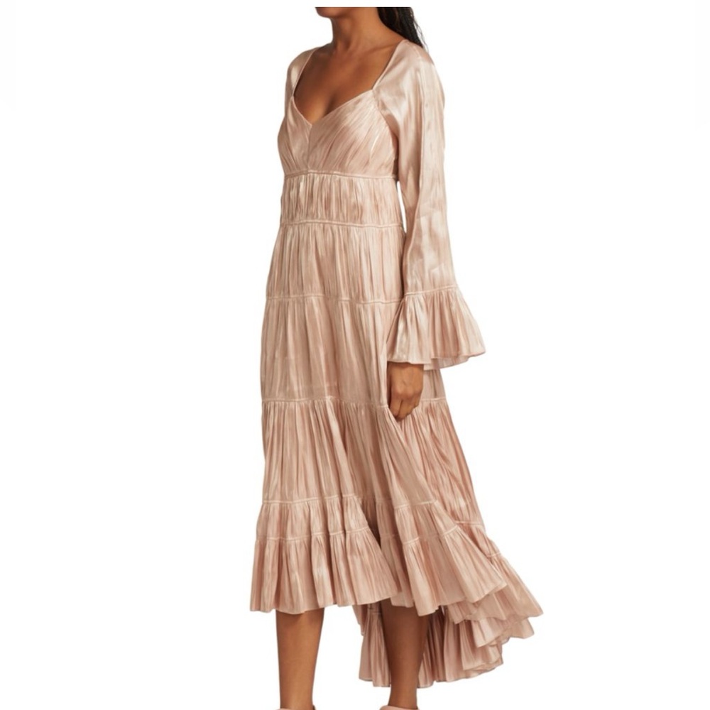 Cinq a sept Nina satin tiered long sleeve